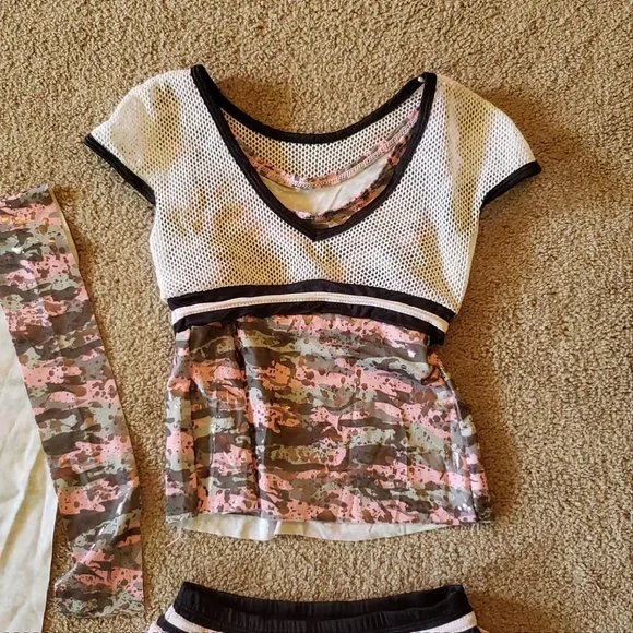 Children's hip hop kpop cheerleader Halloween Dance costume skort tank crop - Picture 2 of 8